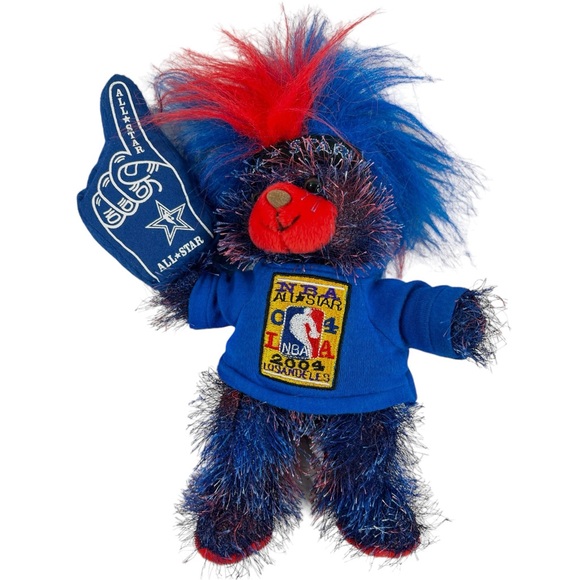 2004 NBA All Star Game Los Angeles Lakers Fuzzy Plush Bear Souvenir RARE HTF 9" - Picture 3 of 11